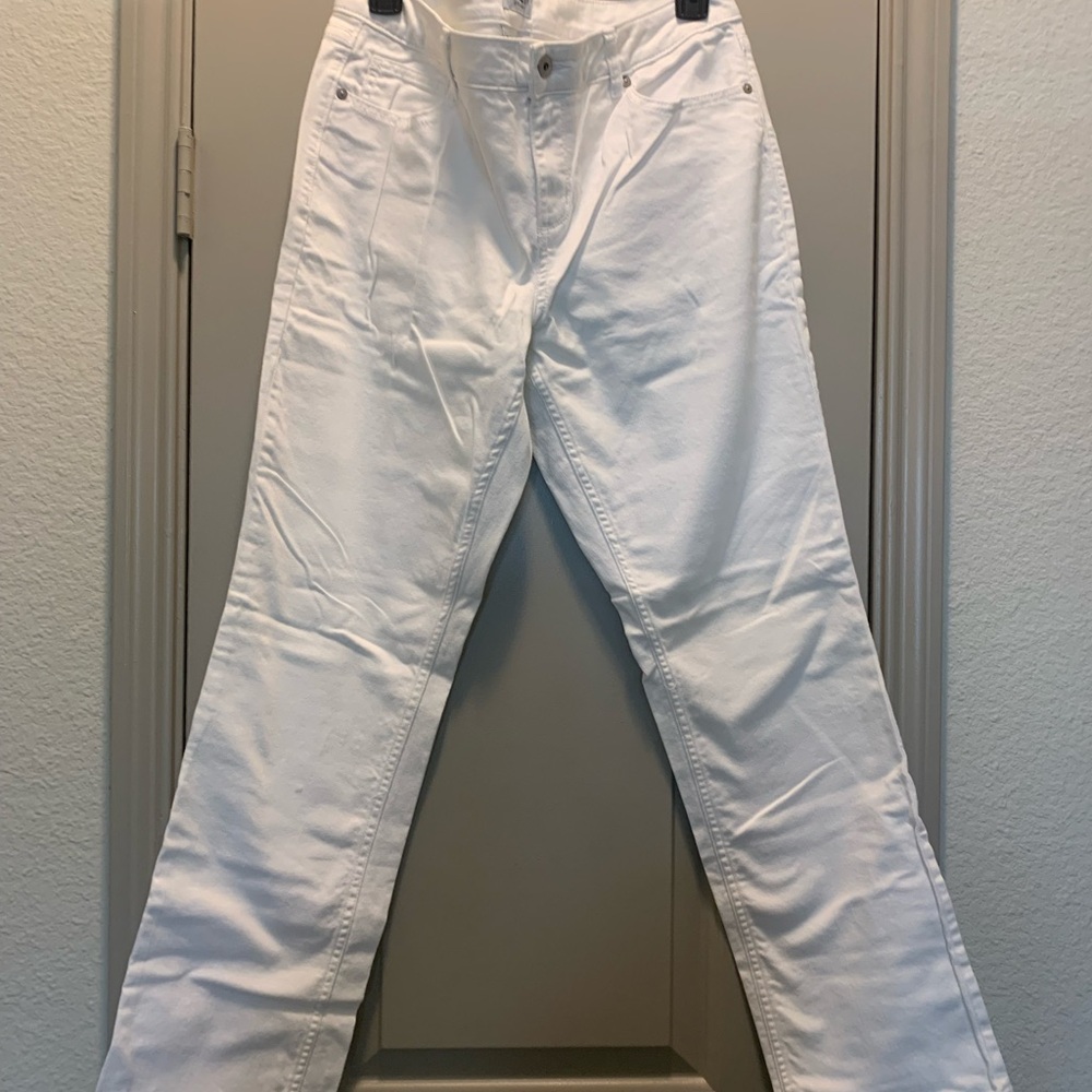 White Straight-Leg Jeans